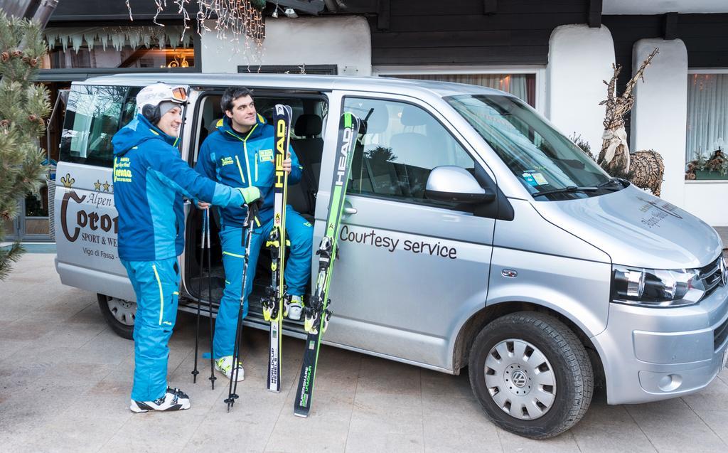 Alpen Hotel Corona Vigo di Fassa Bagian luar foto